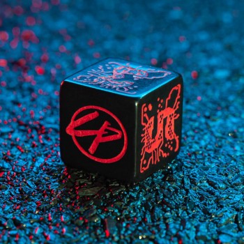  Cyberpunk RED Essential kauliukų rinkinys juodos ir raudonos spalvos